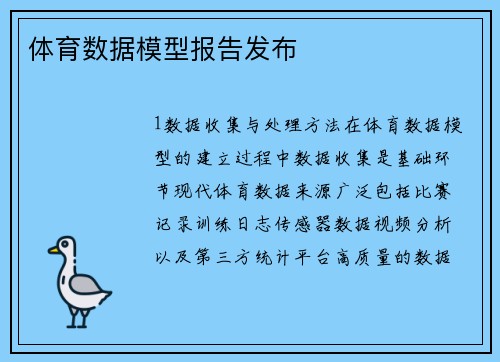 体育数据模型报告发布